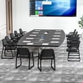 thumbnail image 2 of Costway Waiting Room Chair Set of 12 Upholstered Guest Conference Chair with Armrest, 2 of 9