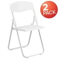 thumbnail image 3 of Emma + Oliver 2 Pack White Plastic Folding Chair with Built-in Ganging Brackets, 3 of 12