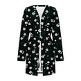 thumbnail image 3 of MGDXOX Plus Size Floral Robes for Women Soft Kimonos Bridesmaid Party Dressing Gown Sleepwear Ladies Loungewear Black XXXXXL, 3 of 7