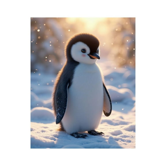 Paint by Numbers Kit for Adults, Penguin Winter Snow Scene Paint by Numbers, Easy Paint by Numbers Kit for Adults Beginner, DIY Adult Paint by Number Kits on Canvas, Home Decor