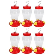 Plastic Hanging Hummingbird Feeders 6.75x4 in Refillable Bundle for Home Easy to Clean Refill Outdoor Yard Garden Water Dispenser Decoration Spring Summer Gift Supplies Set of 6 with Kerti Dsz