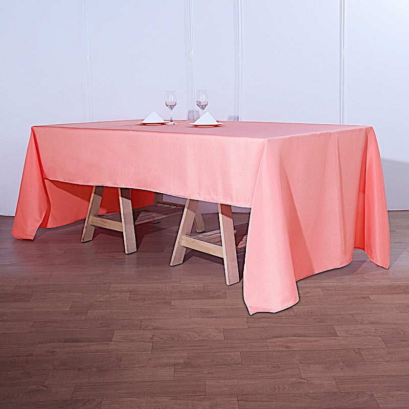 BalsaCircle 90x132-Inch Coral Rectangle Crinkled Crushed Taffeta Tablecloth Table Cover Linens for Wedding Kitchen Dining Events