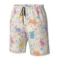 thumbnail image 5 of Kdxio Flower Color Rabbit Pattern Mens Casual Shorts - Drawstring Summer Beach Sports Shorts for Men, 5 of 9