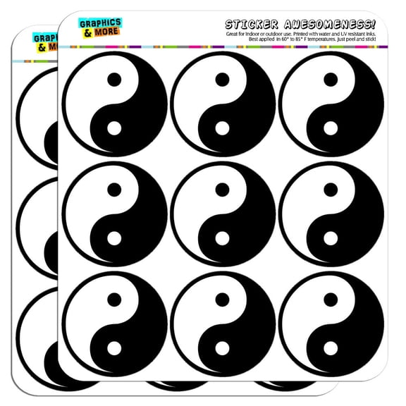 Yin and Yang Chinese Symbol Taoism 2" Scrapbooking Crafting Stickers