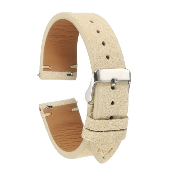 Uxcell Suede Leather Strap Watch Bands Quick Release 20mm Vintage Watch Straps Classic Watchband Cream