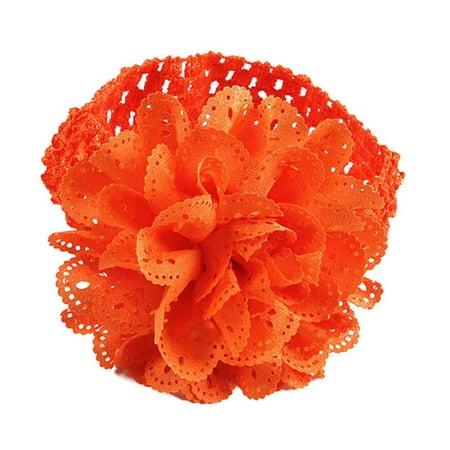 

Baby Kids Girls Lace Flower Hairband Headband Dress Up Head band Orange