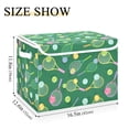 thumbnail image 5 of Yayeee Collapsible Storage Bin with Lid Fabric Closet Decorative Basket with Handles, Green Tennis Pattern, 5 of 7