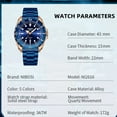 thumbnail image 4 of NIBOSI Mens Watches Luxury Dress Quartz Stainless Steel Waterproof Luminous Business Calendar Wrist Watch Blue Dial, 4 of 5