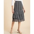 thumbnail image 2 of Moomaya Printed Layered Skirt For Women, Elastic Waist, Tiered Chiffon Midi Skirt, 2 of 8