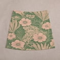 thumbnail image 5 of Peach Floral Green Background Women's High Waist Skirt Stretchy Casual Mini Skirt, 5 of 8