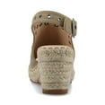 thumbnail image 3 of Journee Womens Crisie Ankle Strap Espadrille Wedge Sandals, 3 of 9