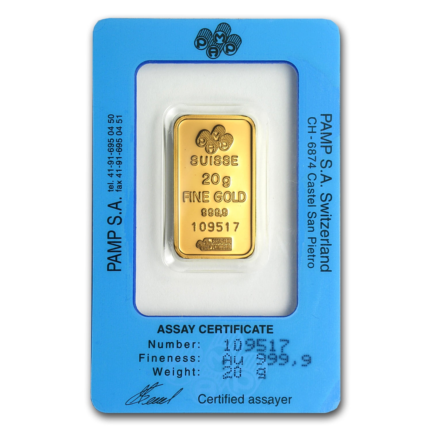20 gram Gold Bar - Brand Name (w/Assay Card)