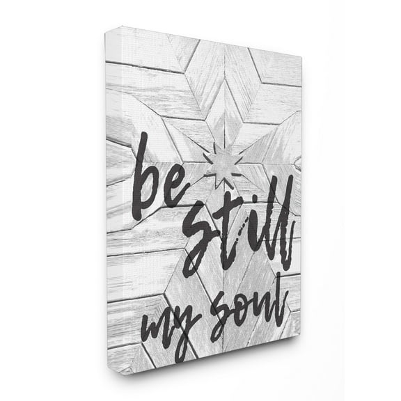 The Stupell Home Decor Collection Be Still My Soul Star Typography Oversized Stretched Canvas Wall Art, 24 x 1.5 x 30