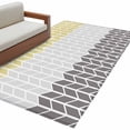 thumbnail image 2 of Area Rug 3x5ft Herringbone Pattern Carpets Indoor Floor Area Mat Washable Entrance Mat Rugs for Living Room Dining Room Kitchen Bedroom, Vintage Yellow Ombre Grey Sofa Throw Carpet, 2 of 9
