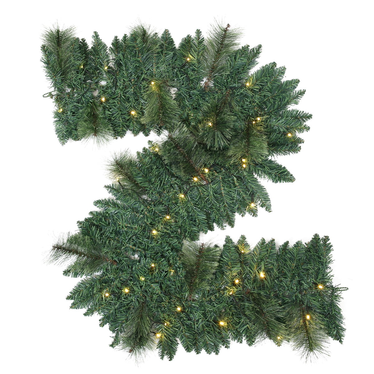 5.9ft Christmas Garland with LED Lights Prelit Outdoor Artificial Xmas