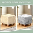 thumbnail image 6 of SCRAWLGOD Marble Print White Gray Footstool Cover, Removable Square Slipcover with Elastic Bottom Breathable Foot Stool Protection Universal Fit for Most Footrest Sofa, 6 of 7