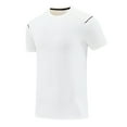 thumbnail image 6 of Rggeeun Men's Tee Shirts Solid Color Short Sleeve O-Neck Top Shirt For Casual Wear And Outdoor Sports Comfortable And Breathable Ideal For Spring And Summer Activities,White,XXL, 6 of 6
