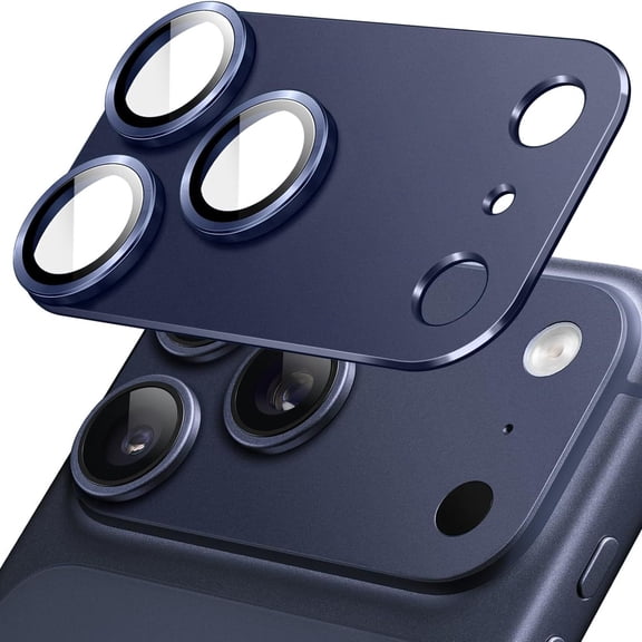 GJX for Iphone 17 Pro Camera Lens Protector, 9H Military Grade High-Alumina Tempered Glass Cover, Shatterproof with Strong Adhesion, Case Friendly & 1:1 Perfect Fit Camera Protector (Blue)