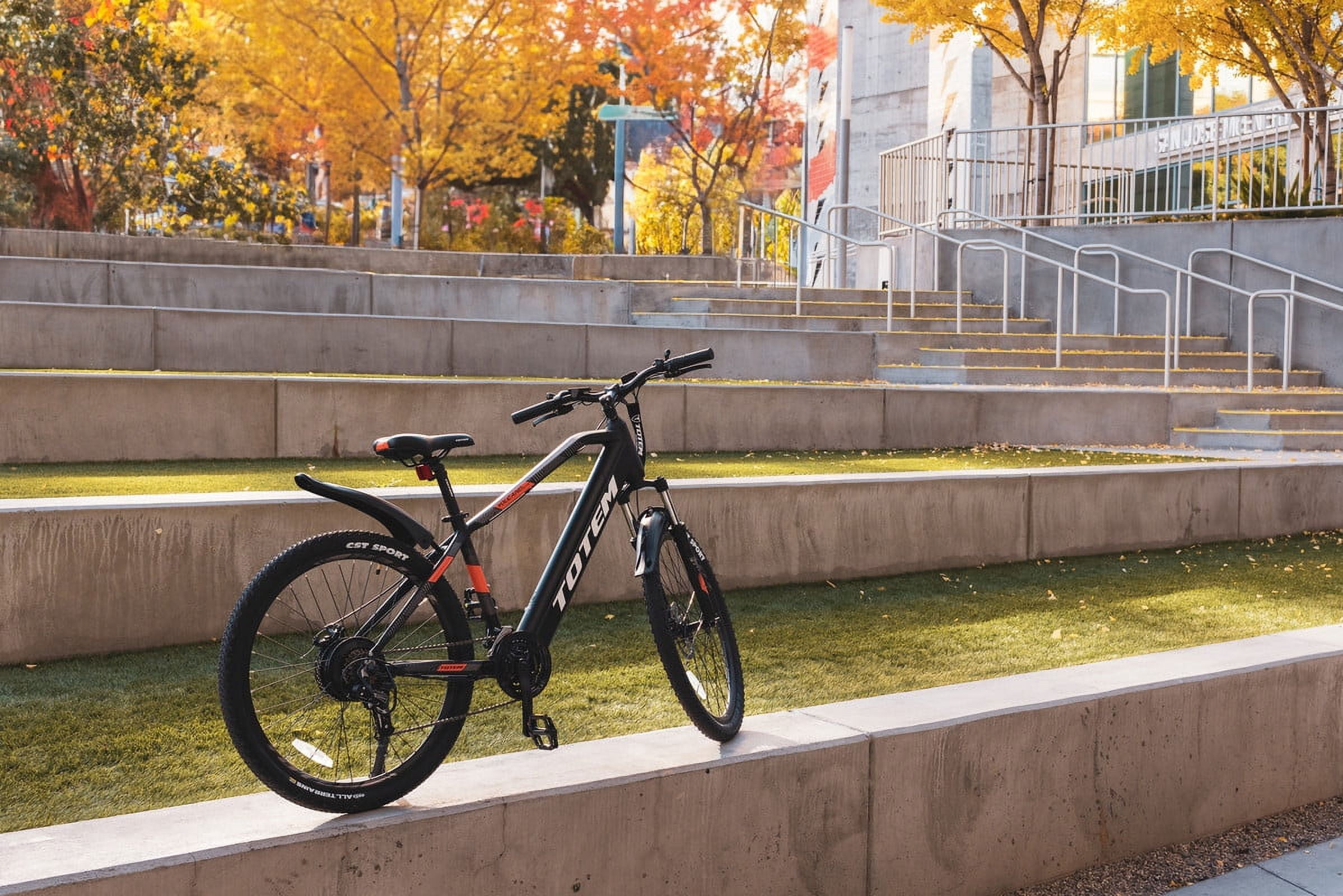 Totem Electric Mountain Bike for Adults-500W Geared Hub Motor(Peak 1000W)-E Bicycle for Teens-Lithium Battery 557WH-Max Range 40 Miles E MTB 21 Speed 27.5" Tires-Front Fork Suspension-Volcano 2.0
