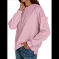 thumbnail image 2 of Suéteres Extragrandes para Mujer, de Larga, con de Murciélago, para Otoño, Cuello Redondo, Informal, de Punto, con Abertura Lateral. Rosa XL, 2 of 8
