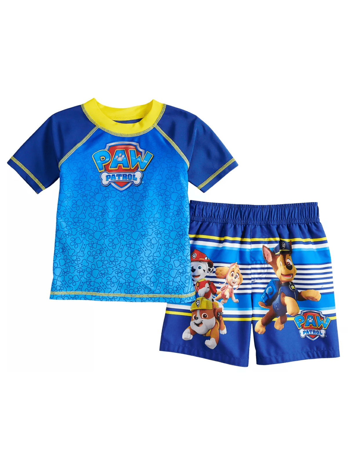 Paw Patrol Toddler Boys' Rash Guard and Swim Trunks Set, Sizes 2T4T