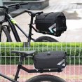 thumbnail image 3 of Mochila de ciclismo duradera para aventuras al aire libre, bolsa para asiento trasero de bicicleta impermeable, color negro y azul claro, 3 of 3