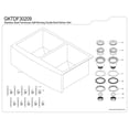 thumbnail image 3 of Gourmetier GKTDF30209 Uptowne 30" Stainless Steel Apron-Front Double Bowl Farmhouse Kitchen Sink with Strainers x 2, Brushed, 3 of 5