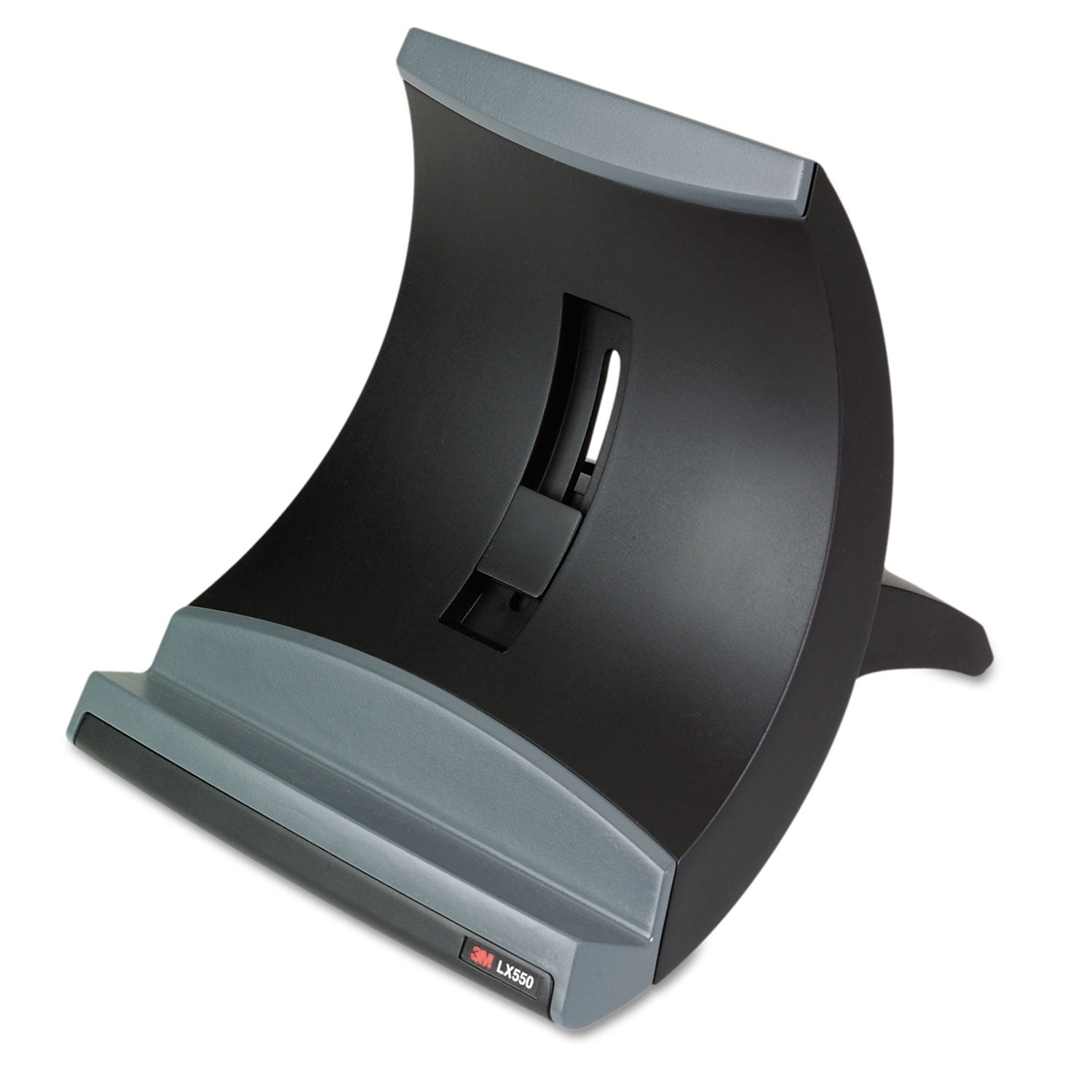 3m/commercial Tape Div. Vertical Notebook Computer Riser With Cable Management, 9" X 12" X 6.5" To 9.5", Black/charcoal Gray, Supports 20 Lbs