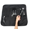 thumbnail image 4 of La bolsa para cuchillos de chef (más de 8 ranuras) está acolchada y tiene capacidad para 8 cuchillos MÁS el cuchillo de carnicero, el cuchillo de acero, 4 utensilios y una bolsa con cremalle, 4 of 5