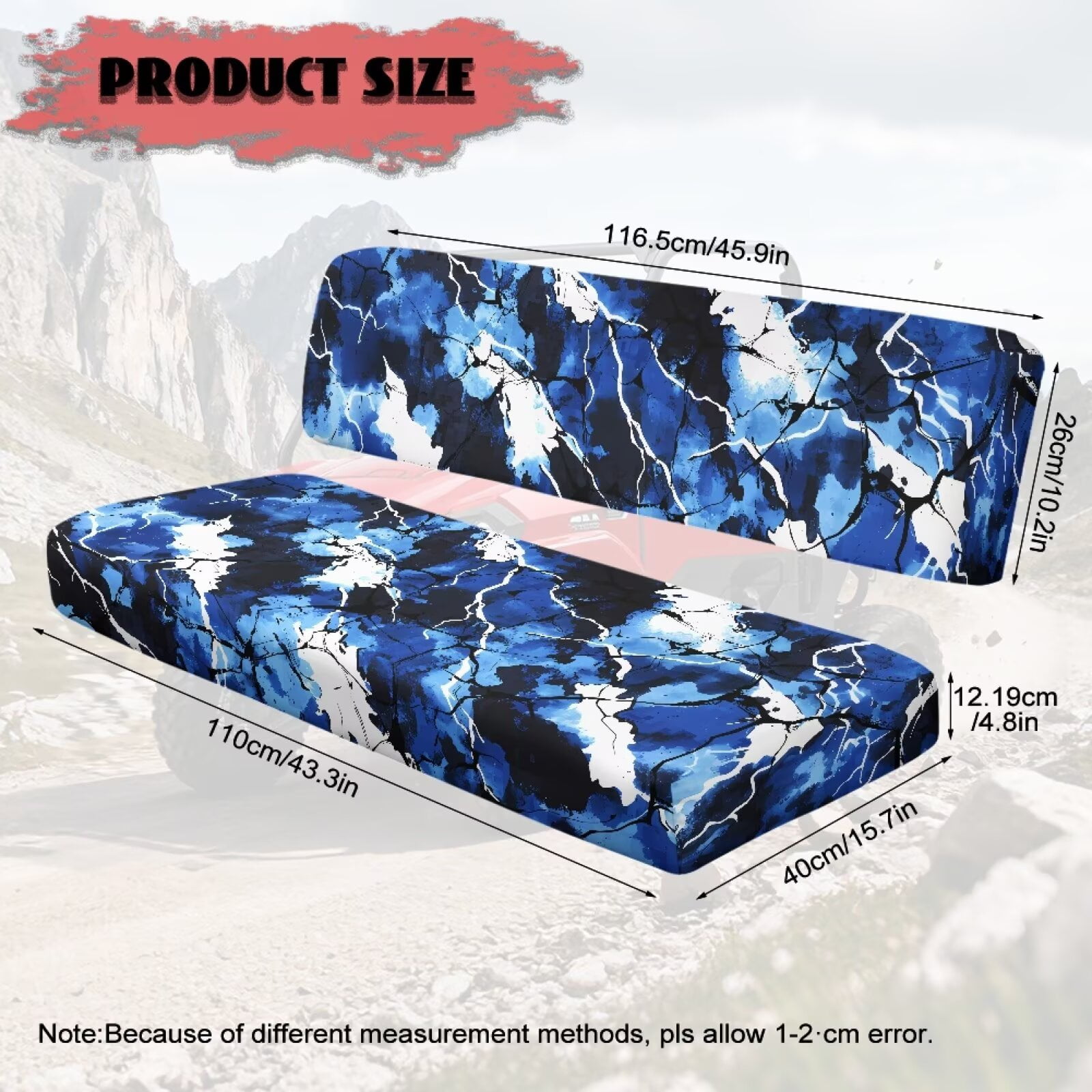 Uorisanigo Blue Camouflage Mule Seat Covers UTV Bench Seat Cover Accessories Compatible with Kawasaki Mule 3000 3010 3020, Non-Slip UTV Seats Cushion All Weather Protection