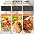 thumbnail image 4 of 3 in 1 Waffle Maker, Sandwich Press with 3 Removable Non-stick Plates, Indicator Lights, Cool Touch Handle, Sandwich Maker & Panini Press with 5-gear Temperature Control for Breakfast Steak, 4 of 9