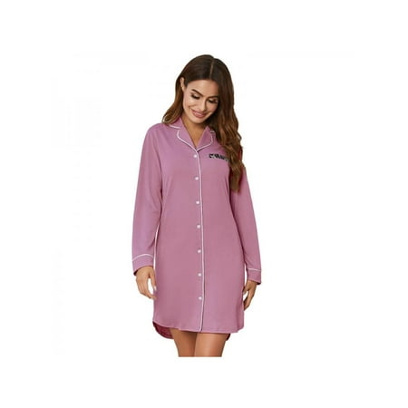 button down pajama gown