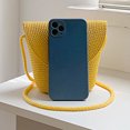 thumbnail image 4 of Bolsos Cruzados Bolsos cruzados de verano Elegante bolso de paja de playa tejido hecho a mano para el trabajo (amarillo) Tmvgtek Para Estrenar, 4 of 9