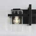 thumbnail image 6 of Generation Lighting Mitte 24 in. 3-Light Matte Black Industrial Transitional Bathroom Vanity Light with Clear Glass Shade Panels, 6 of 7