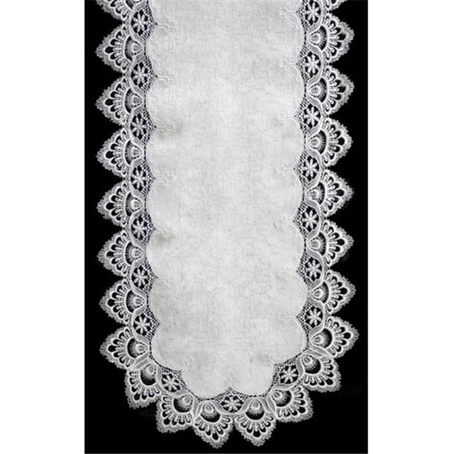 Sinobrite H8139-F1 White Lace Square Table-Topper- 44 x 44 in.