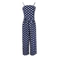 thumbnail image 1 of Mono de verano con tirantes finos y lunares para mujer, mono informal de pierna ancha Sunnimix Mono de pierna ancha de mujer, 1 of 8