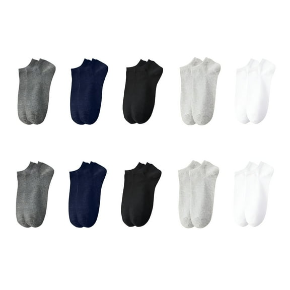 TELOLY 10 Pairs Mixed Socks for Women and Men Solid Color Nylon High Elastic Flat Socks