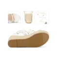 thumbnail image 2 of BLISSFUL STEP Sandales à Talon Compensé Plateforme à Lacets à Brides pour Femmes Blanc 6, 2 of 6