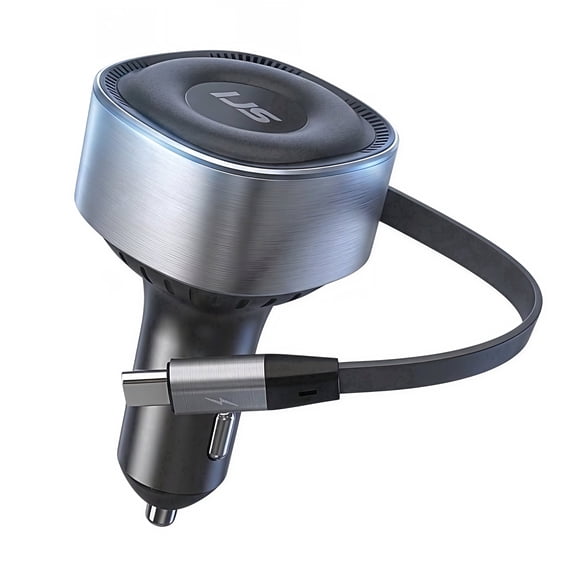 IJS Retractable Car Charger 30W USB-C Phone Charging Cable, Compatible with Samsung Galaxy, iPhone 17/16/15 Series , and Google Pixel Phones