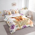 thumbnail image 2 of jejeloiu Rustic Plant Floral 7-Piece Bedding Comforter Set Kids,Cute Farm Highland Cow King Bedding Sets,Reversible, 2 of 7