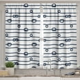 thumbnail image 2 of Ambesonne Navy Valance & Curtain, Sea Marine Nautical Knots, 55"x36", Navy Blue and White, 2 of 7