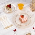 thumbnail image 3 of 350 Piece Dinnerware Set for 50 Guests, Plastic Plates Disposable for Party, Include: 100 Gold Glitter Plastic Plates, 50 Paper Napkins, 50 Cups, 50 Gold Glitter Plastic Silverware Set, 3 of 12