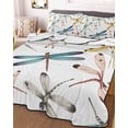 thumbnail image 3 of Quilts Twin Size, Dragonfly Soft Comforter Bedding Set for Bed, Watercolor Colorful Nature Painting Art Lightweight Quilted Bedspread with Pillow Cover(2 Pieces) for All Season, 68x86 Inch, 3 of 6