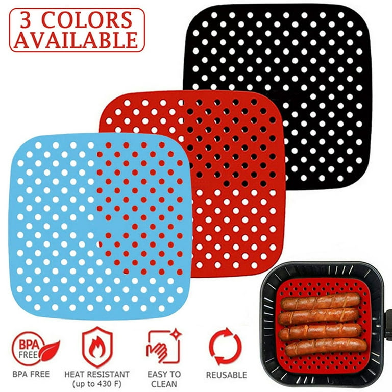 Meegoo Air Fryer Liners - 4 Pack 8.5 Square Air Fryer Oven Accessories,  100% Non-Stick Teflon Air Fryer Mats, No Need to Clean the Air Fryer