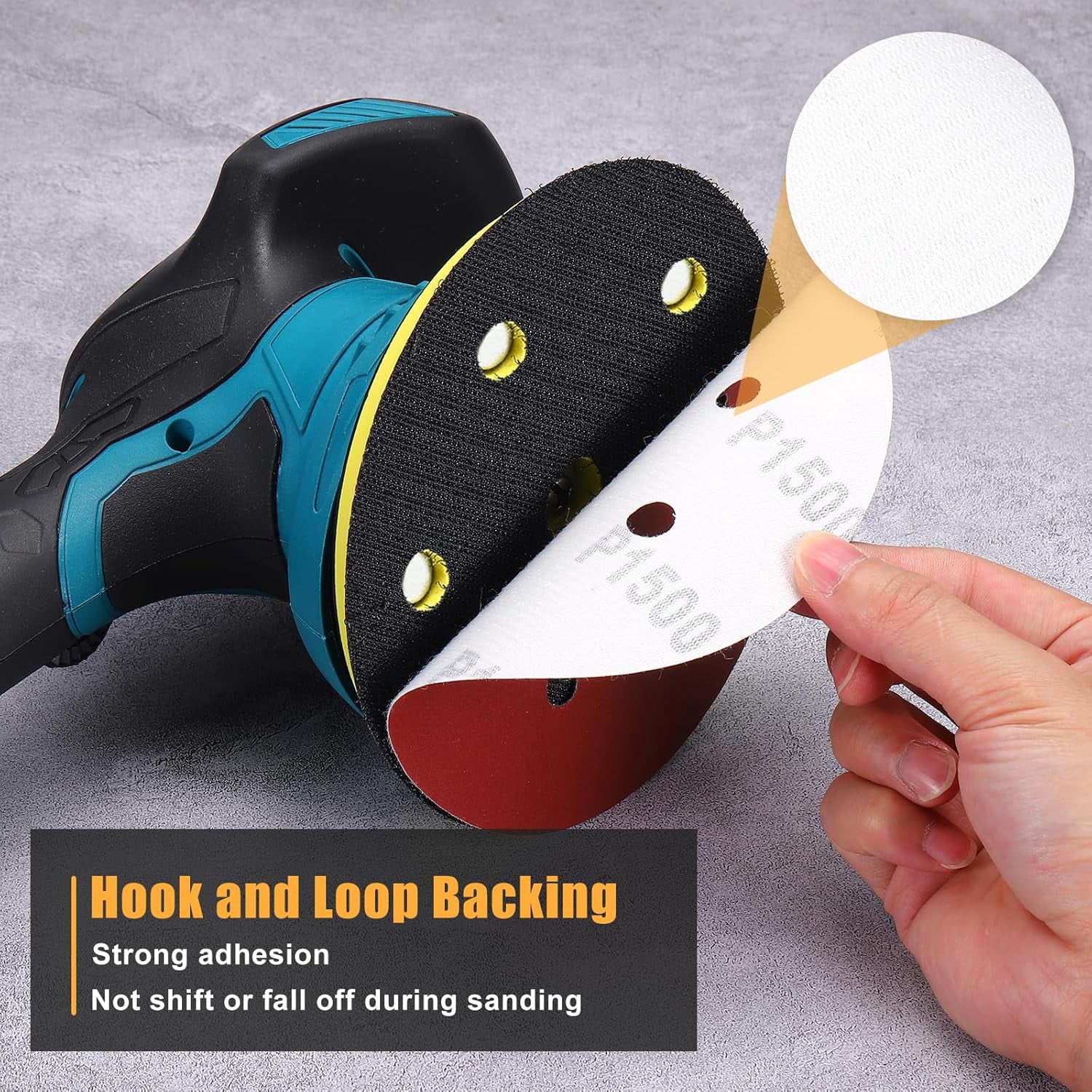 FRKSMD-5 Pack 5 Inch Sanding Disc 240 Grit 5 Hole Round Hook and Loop Sandpapers Fit for Orbital Sander Automotive or Cars Repairing, Grinding or Polishing, Red