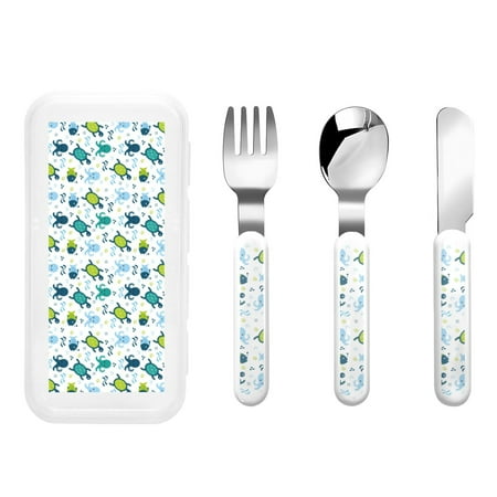 

Haiem Cartoon Sea Creatures for Stainless Steel Kids Silverware Set - Children’s Utensil Set - Children s Knife Fork And Spoon Set - Metal Kids Cutlery Set