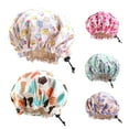 thumbnail image 4 of Chapeau de Douche de Nuit en Satin Réglable à 2 Couches pour Bébé Floral Animal, 4 of 10