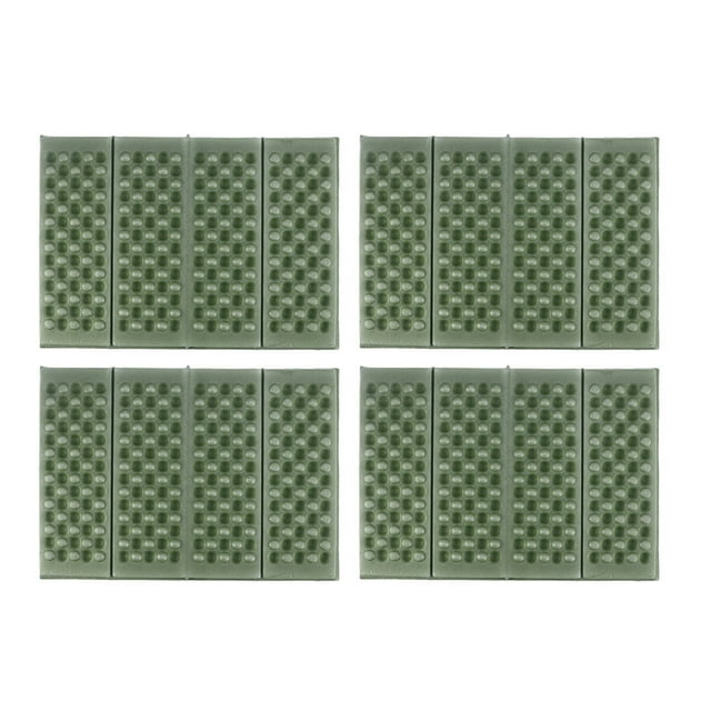 RomaMX 4PCS Almohadillas de espuma XPE plegables impermeables Alfombrilla resistente al calor Asiento de cojín resistente al frío con bolsa de almacenamiento para Camping Park Picnic (Verde)