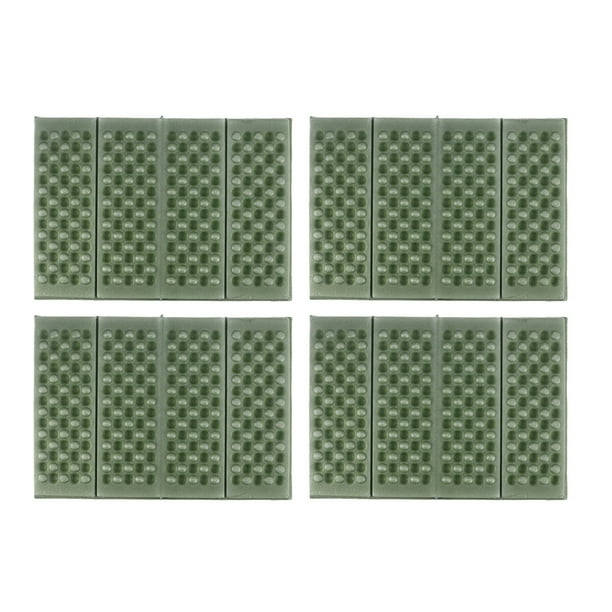 4PCS Almohadillas de espuma XPE plegables impermeables Alfombrilla resistente al calor Asiento de cojín resistente al frío con bolsa de almacenamiento para Camping Park Picnic (Verde)
