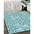 thumbnail image 3 of Ahgly Company Machine Washable Indoor Round Transitional Deep-Sea Green Area Rugs, 3' Round, 3 of 7